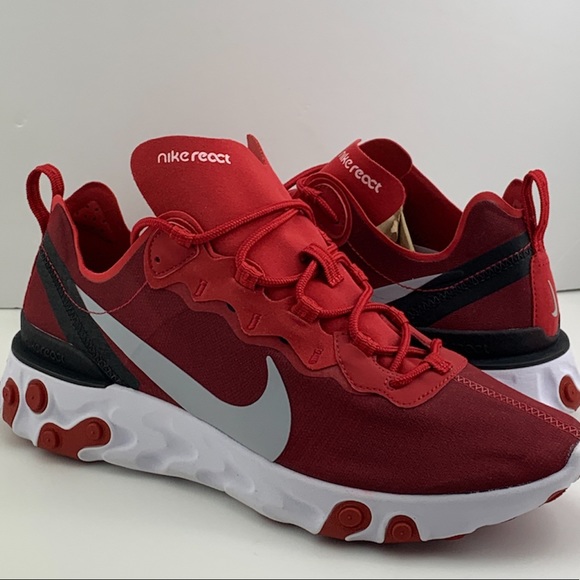 Nike React Element 55 Gym Red Men’s Size 10.5 New - Picture 12 of 13